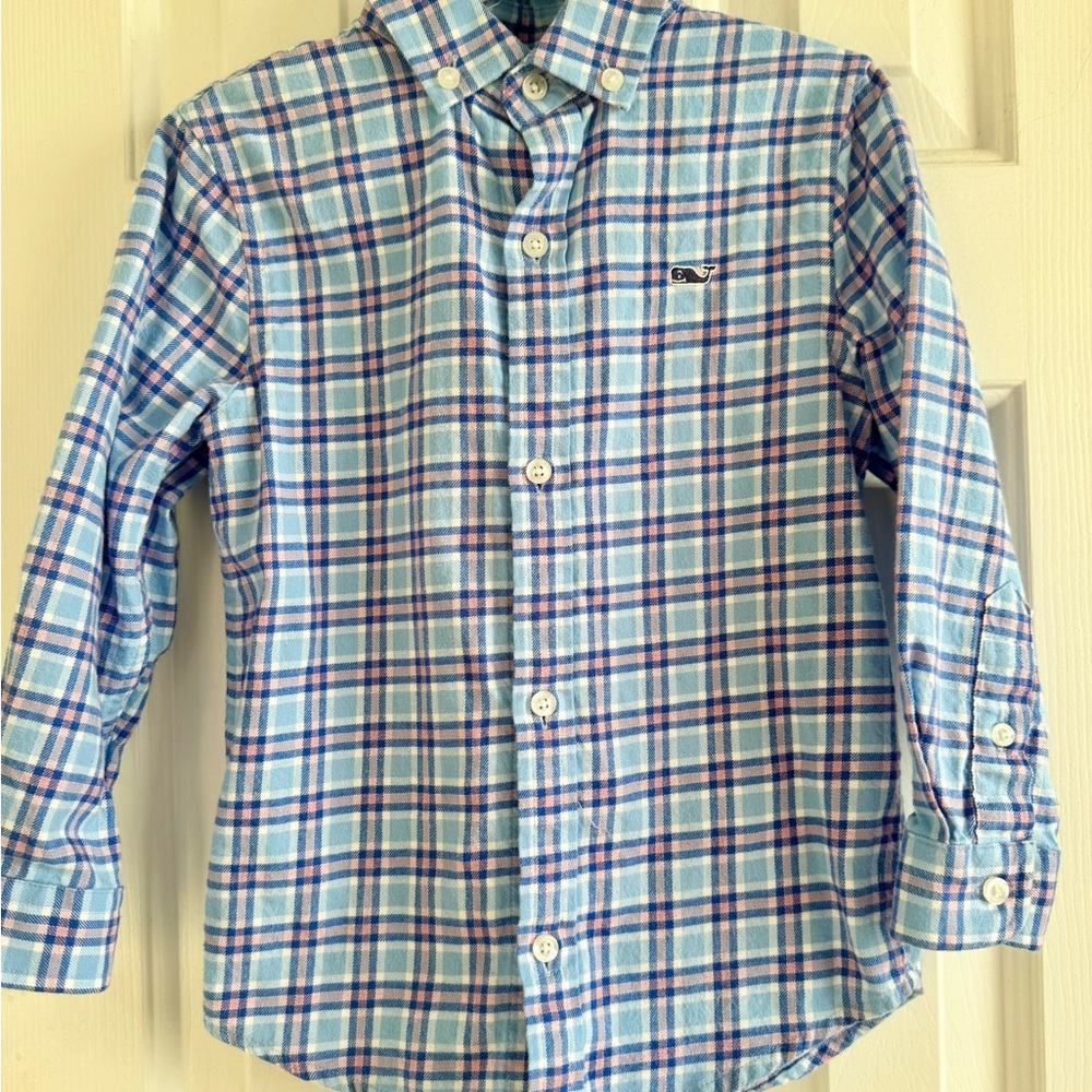 Vineyard Vines Blue Plaid Boy’s Shirt